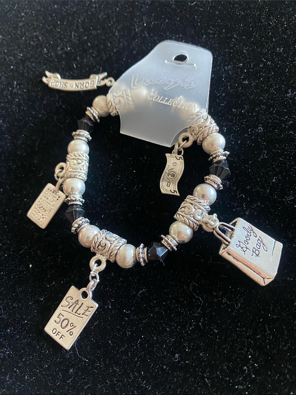 New Born to Shop Charm Bracelet